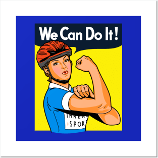 Bicycle Women Cyclist We Can Do It Retro Vintage Feminist Meme Posters and Art